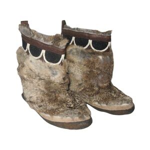 Tory Burch Leather and Rabbit Fur Boots